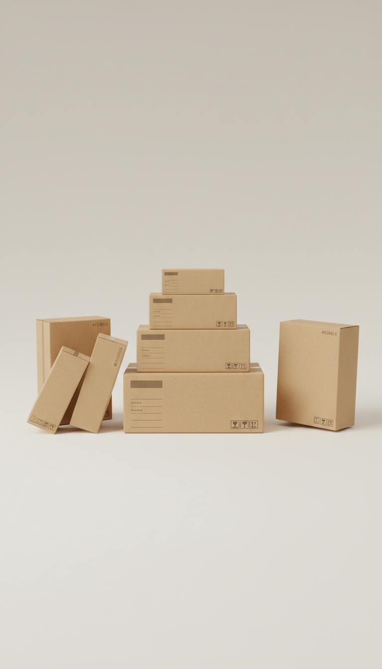 Set of Three Custom Size Cardboard Boxes